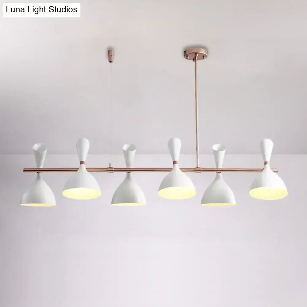 DecorBites™ Nordic Hanging Chandelier - Metal Horn Shade, Black/White - 4/6 Lights for Dining Room or Island Lighting