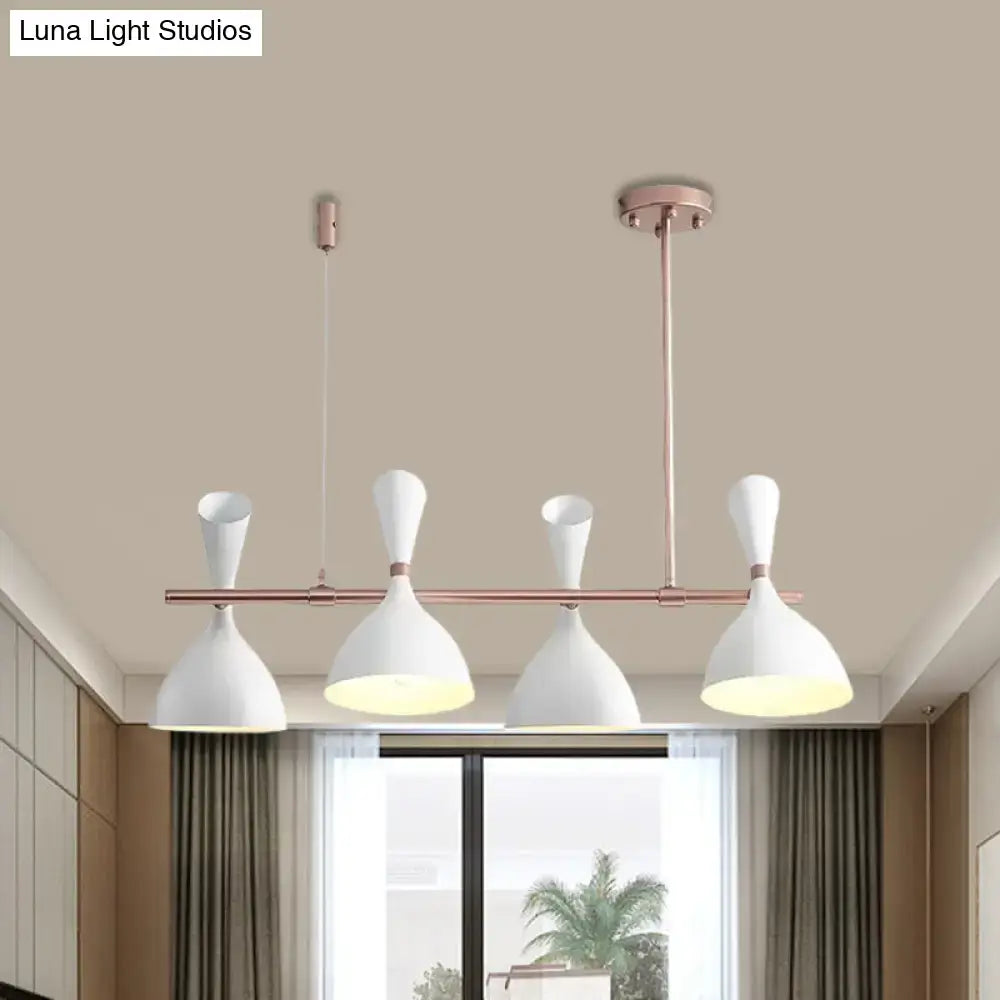 DecorBites™ Nordic Hanging Chandelier - Metal Horn Shade, Black/White - 4/6 Lights for Dining Room or Island Lighting