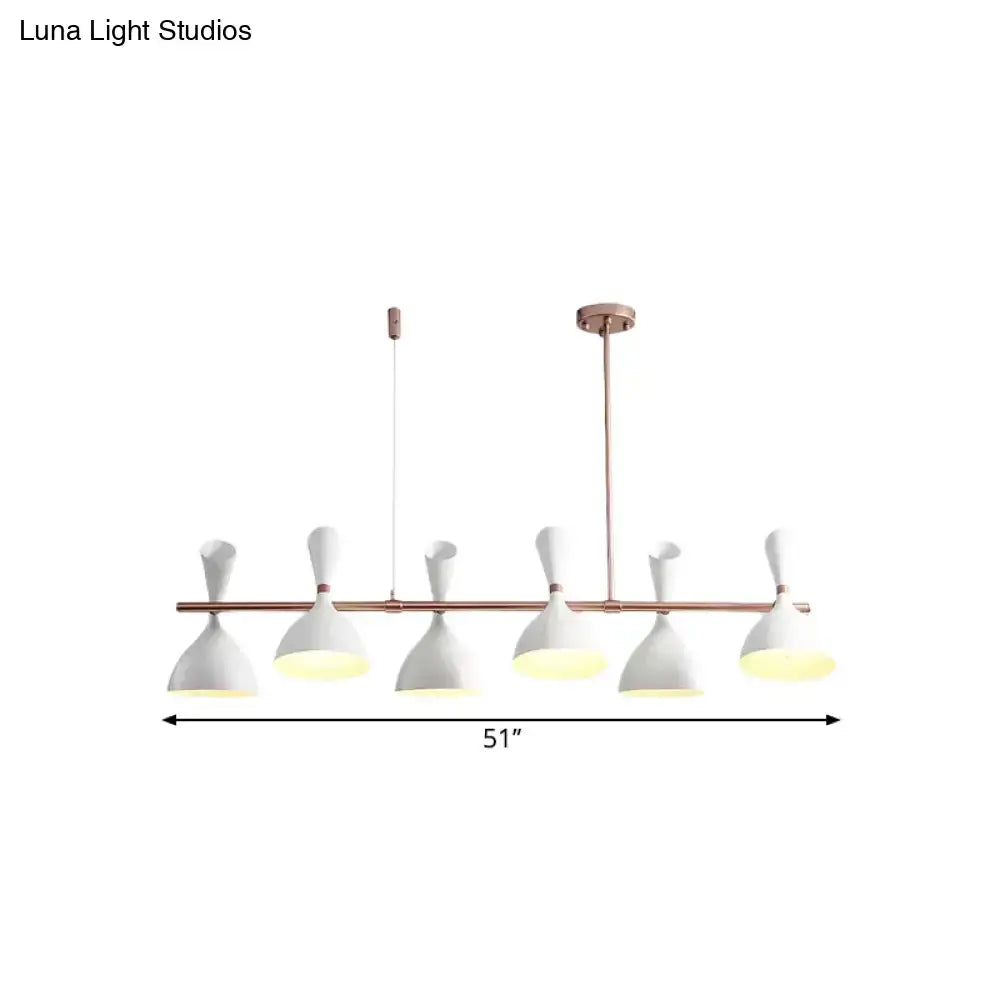 DecorBites™ Nordic Hanging Chandelier - Metal Horn Shade, Black/White - 4/6 Lights for Dining Room or Island Lighting