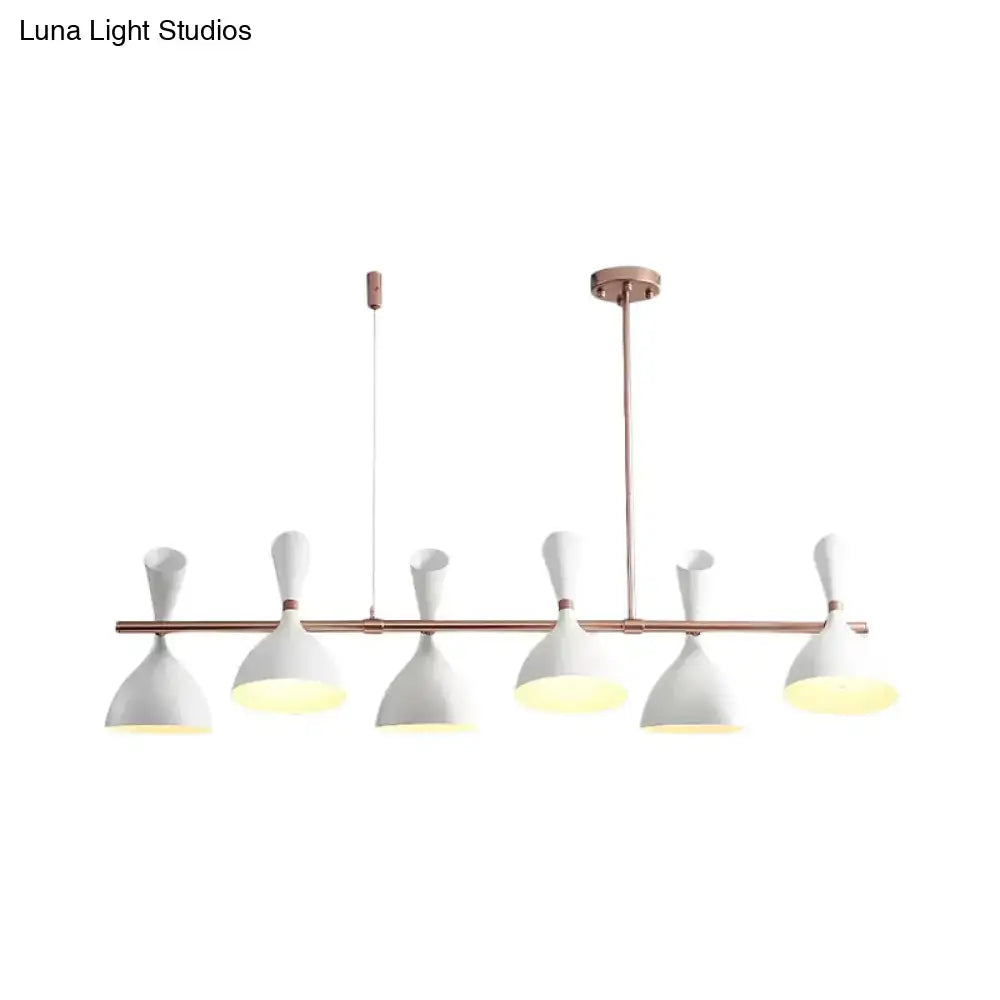 DecorBites™ Nordic Hanging Chandelier - Metal Horn Shade, Black/White - 4/6 Lights for Dining Room or Island Lighting