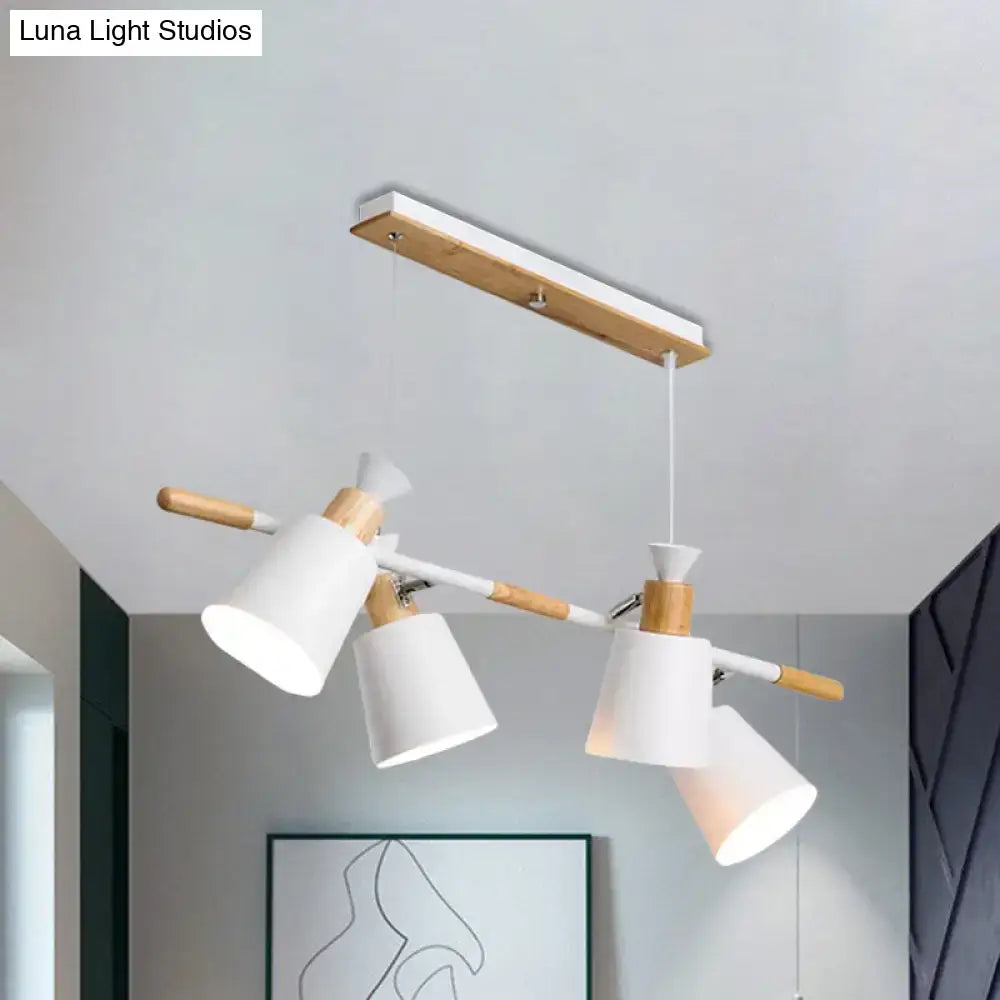 DecorBites™ Nordic Island Light with Tapered Shade - Green/Grey/White - 4 Lights - Kitchen Dining Room Hanging Lamp