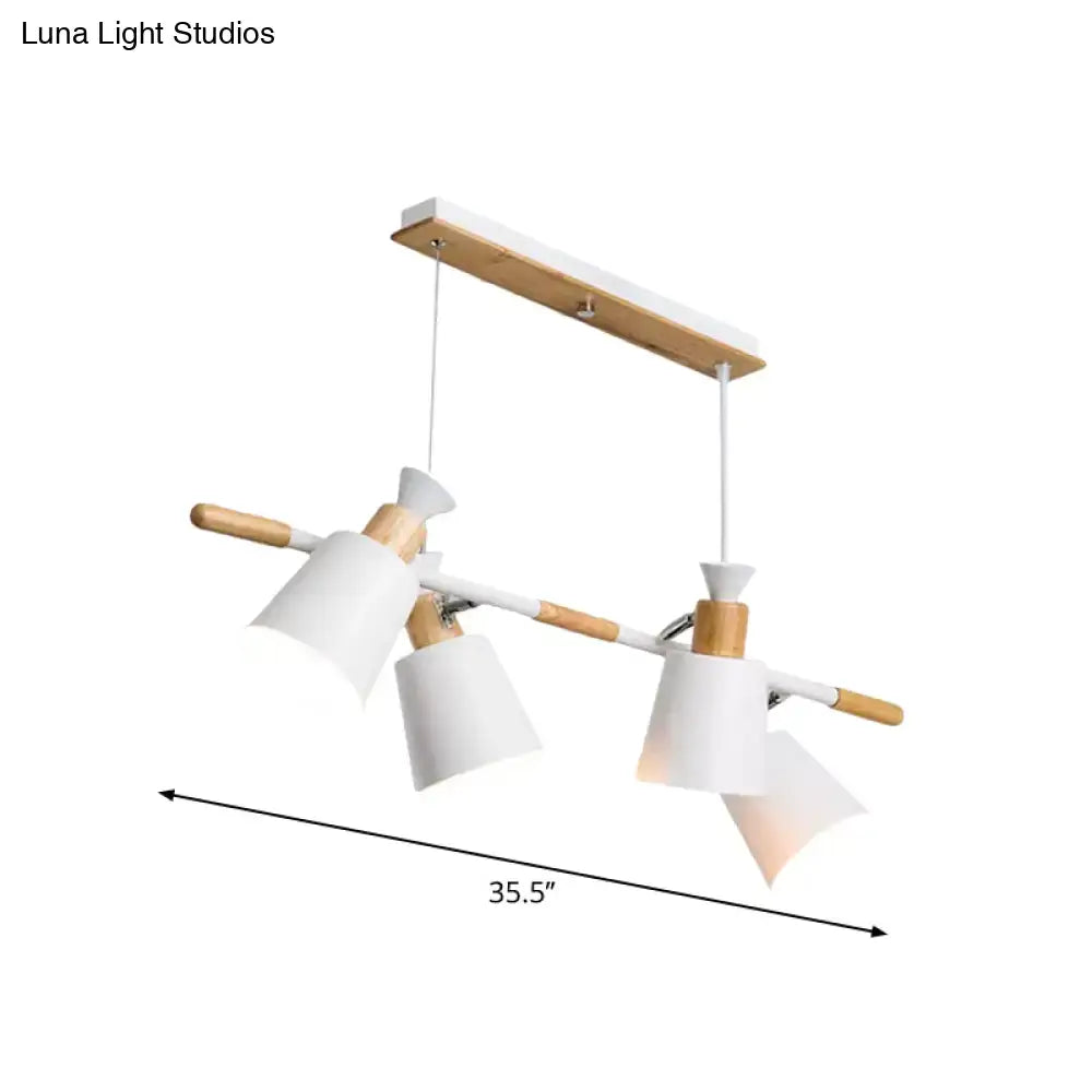 DecorBites™ Nordic Island Light with Tapered Shade - Green/Grey/White - 4 Lights - Kitchen Dining Room Hanging Lamp
