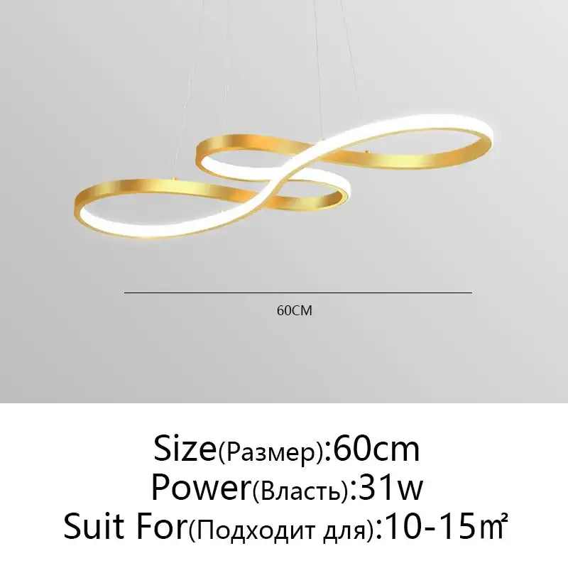 Modern white circle led chandelier living room infinity pendant light