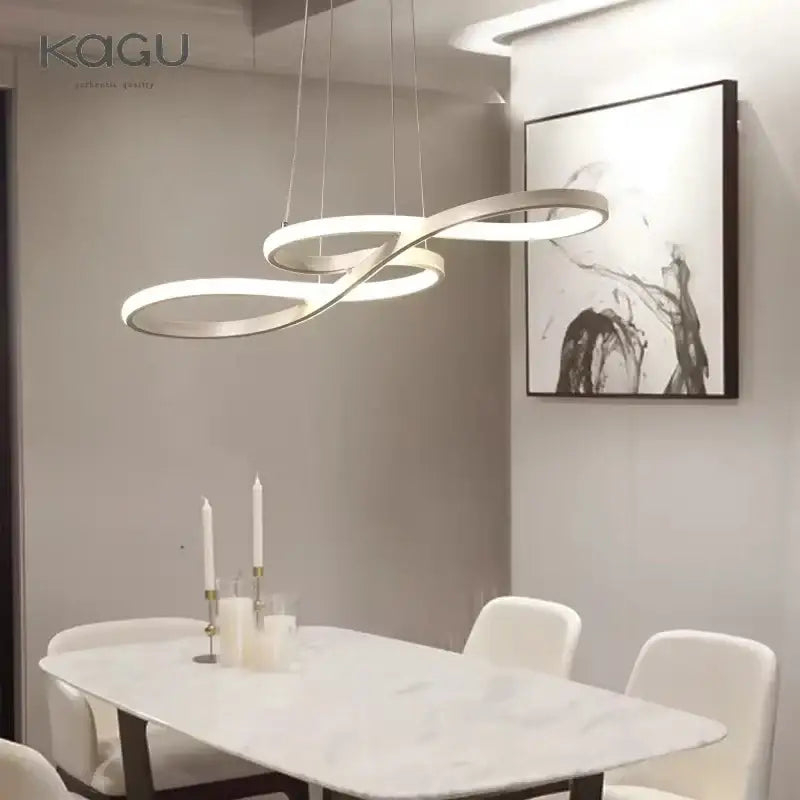 Modern white circle led chandelier living room infinity pendant light