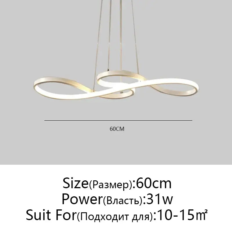 Modern white circle led chandelier living room infinity pendant light
