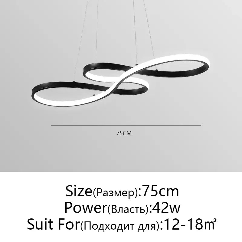 Modern white circle led chandelier living room infinity pendant light
