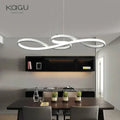 Modern white circle led chandelier living room infinity pendant light