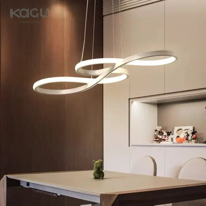 Modern white circle led chandelier living room infinity pendant light
