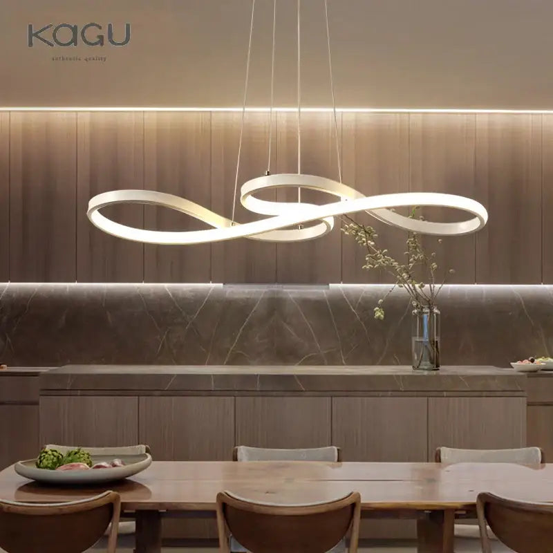 Modern white circle led chandelier living room infinity pendant light