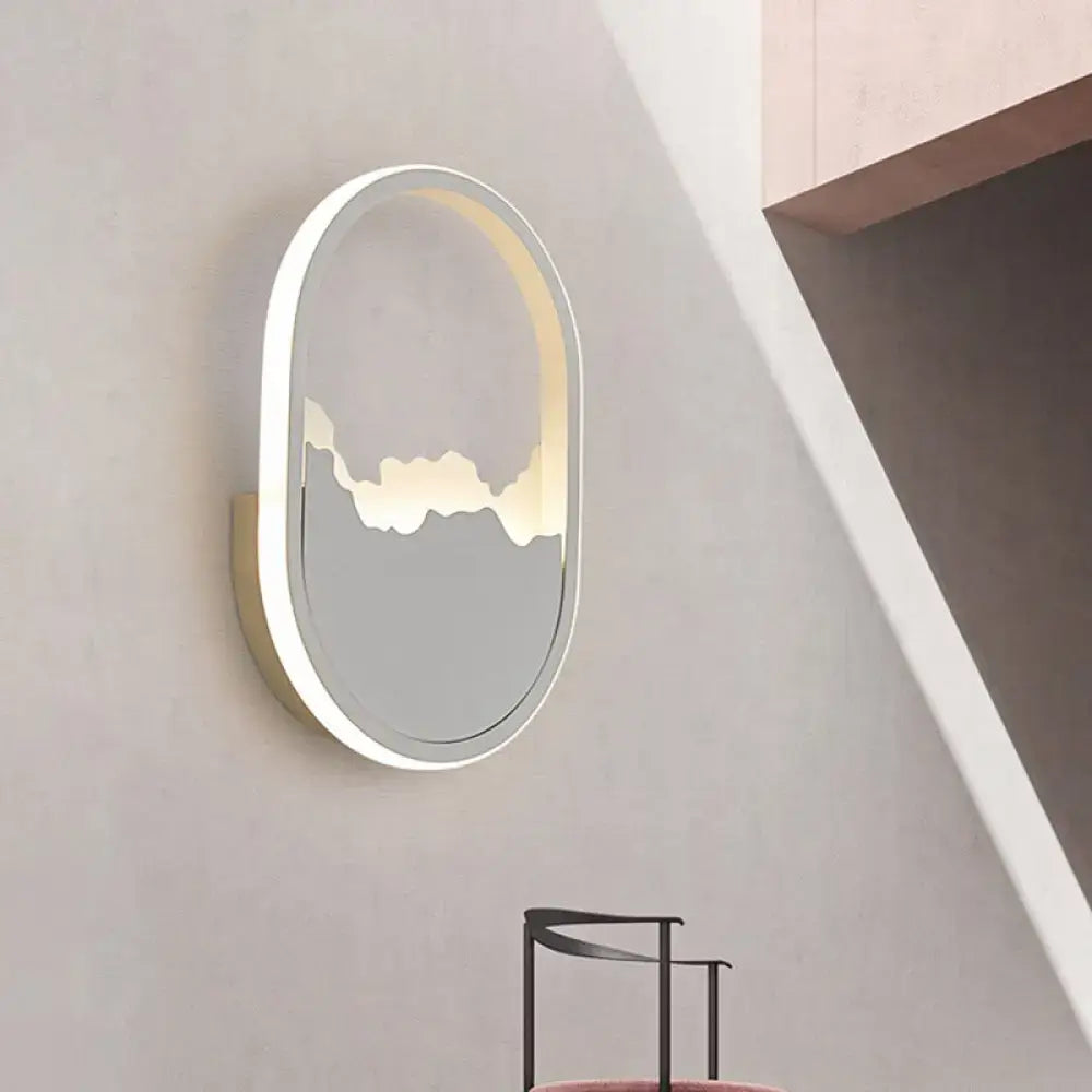 Modern white cracked design oval sconce lamp for stairway lighting
