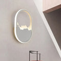 Modern white cracked design oval sconce lamp for stairway lighting