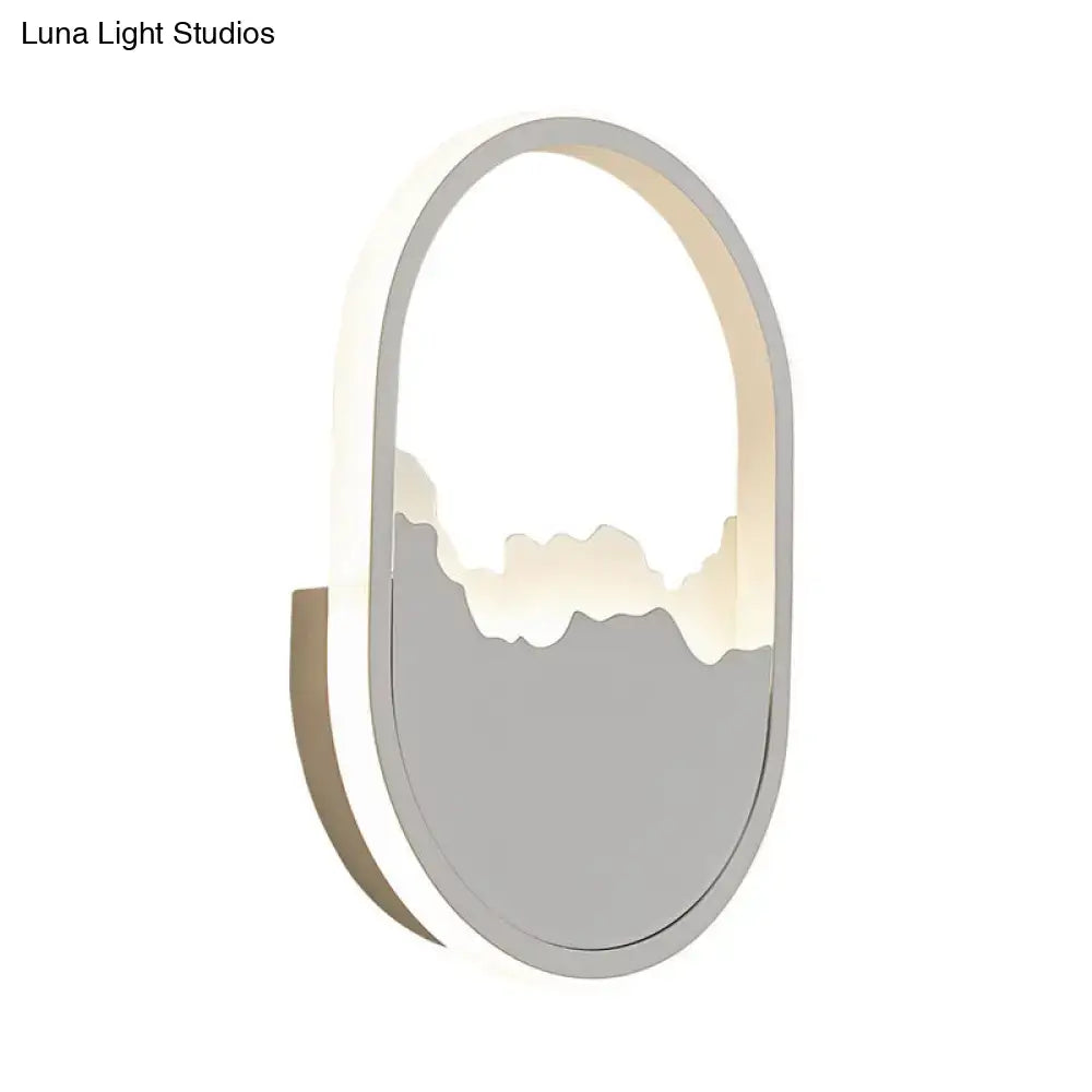 Modern white cracked design oval sconce lamp for stairway lighting