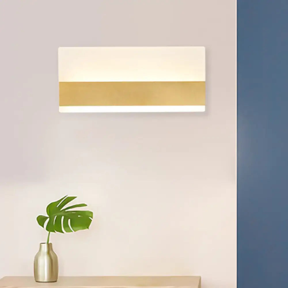 Modern white cuboid design wall sconce bedroom warm light