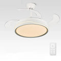 Modern white curved blade ceiling fan light for bedroom