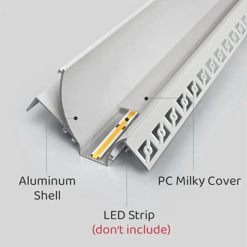 Modern white curved led aluminum profile living room recessed light