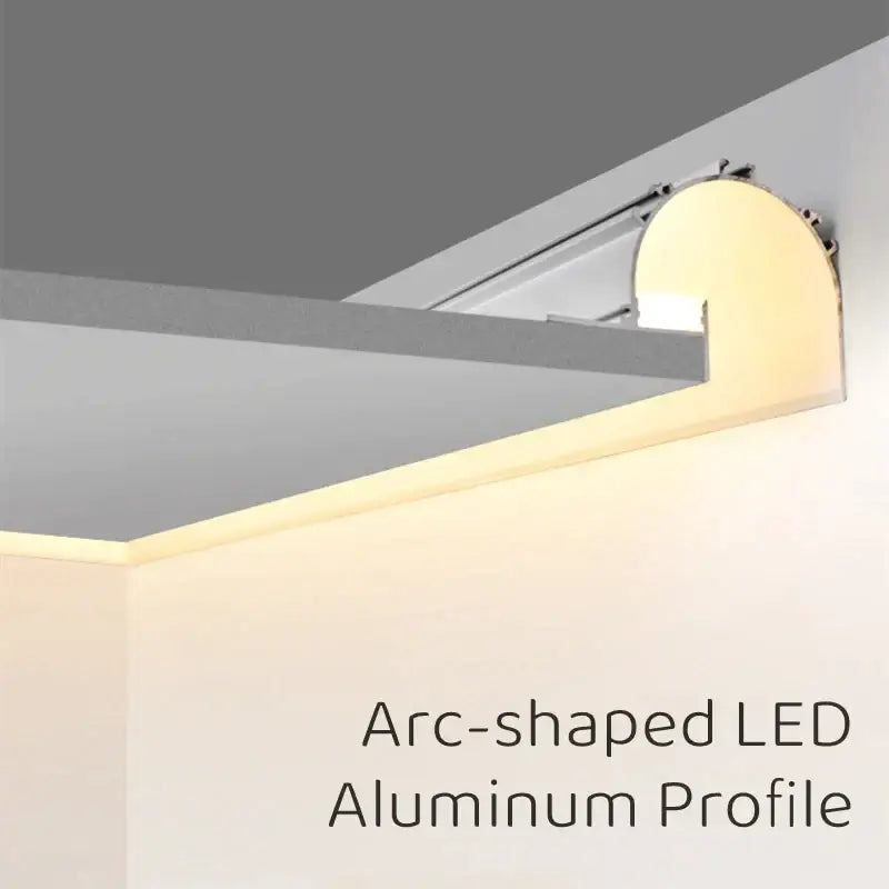 Modern white curved led aluminum profile living room recessed light