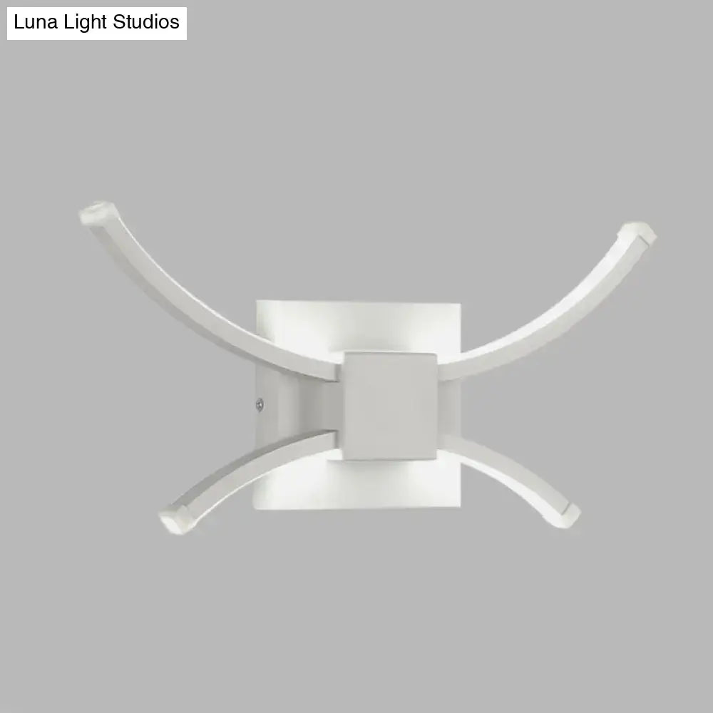 Modern white curved led wall light bedroom 110v-120v sconce