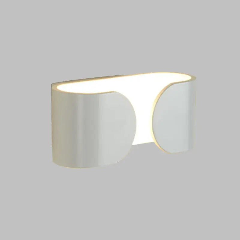 Modern white curved led wall light bedroom ambient sconce