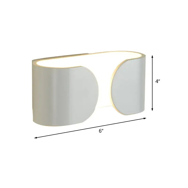 Modern white curved led wall light bedroom ambient sconce