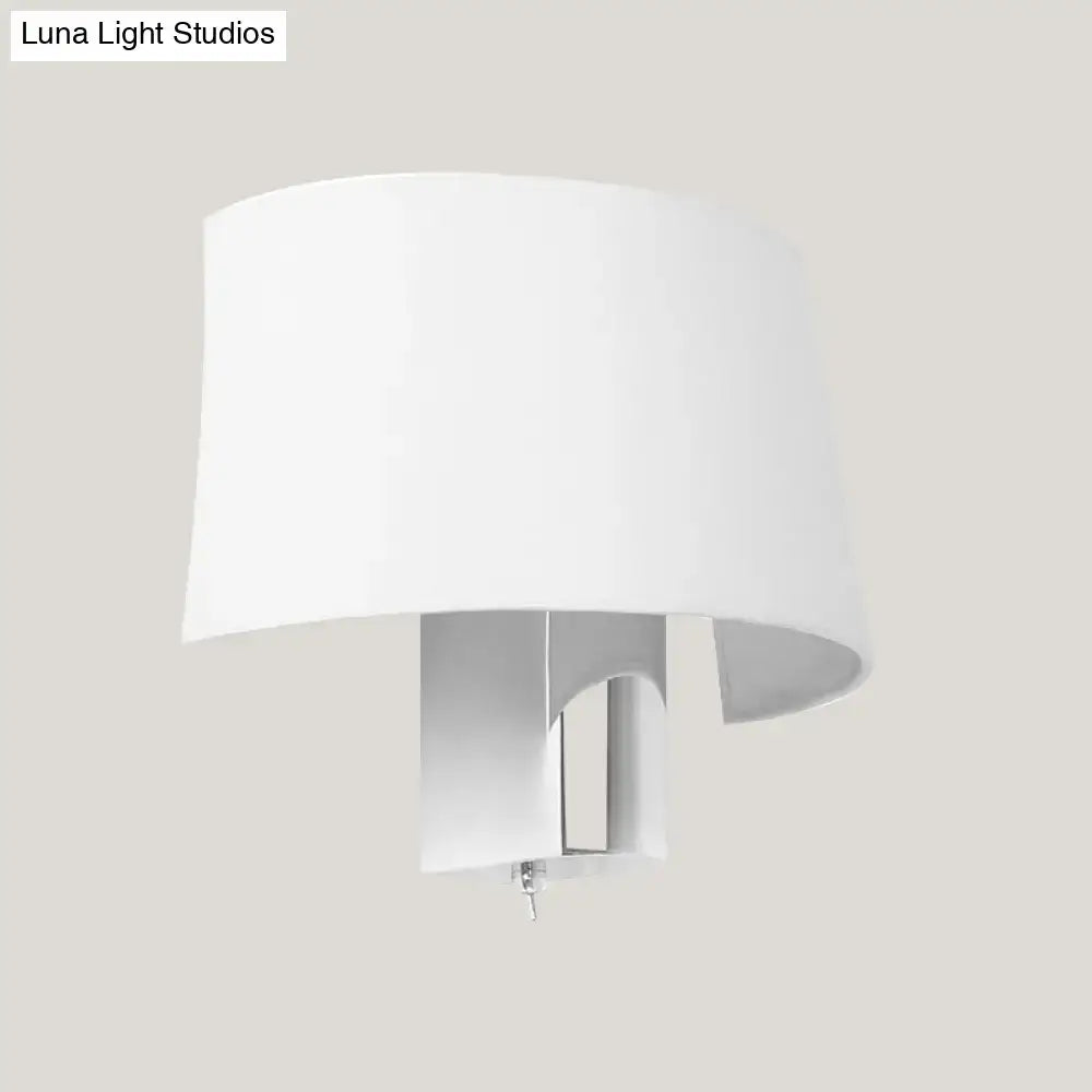 Modern white fabric sconce – bedroom wall lighting idea