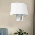 Modern white fabric sconce – bedroom wall lighting idea