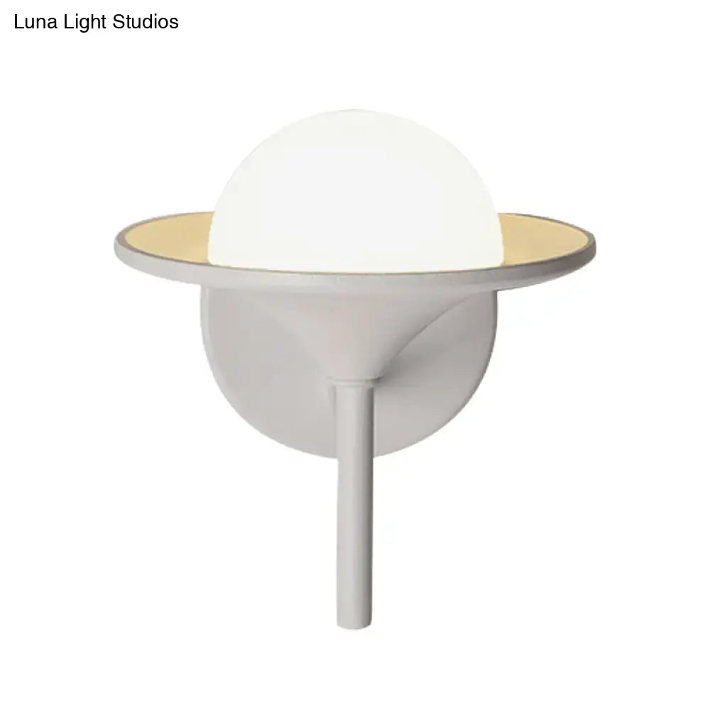 DecorBites™ Modern White Flared Sconce Light Fixture with LED, Metallic Wall Mount Lamp