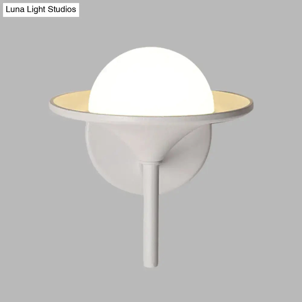 DecorBites™ Modern White Flared Sconce Light Fixture with LED, Metallic Wall Mount Lamp