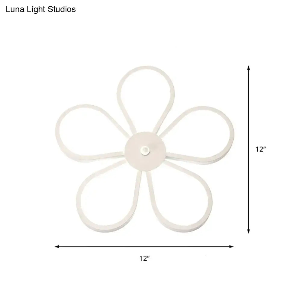 Modern white flower wall mounted led lamp dining room fixture