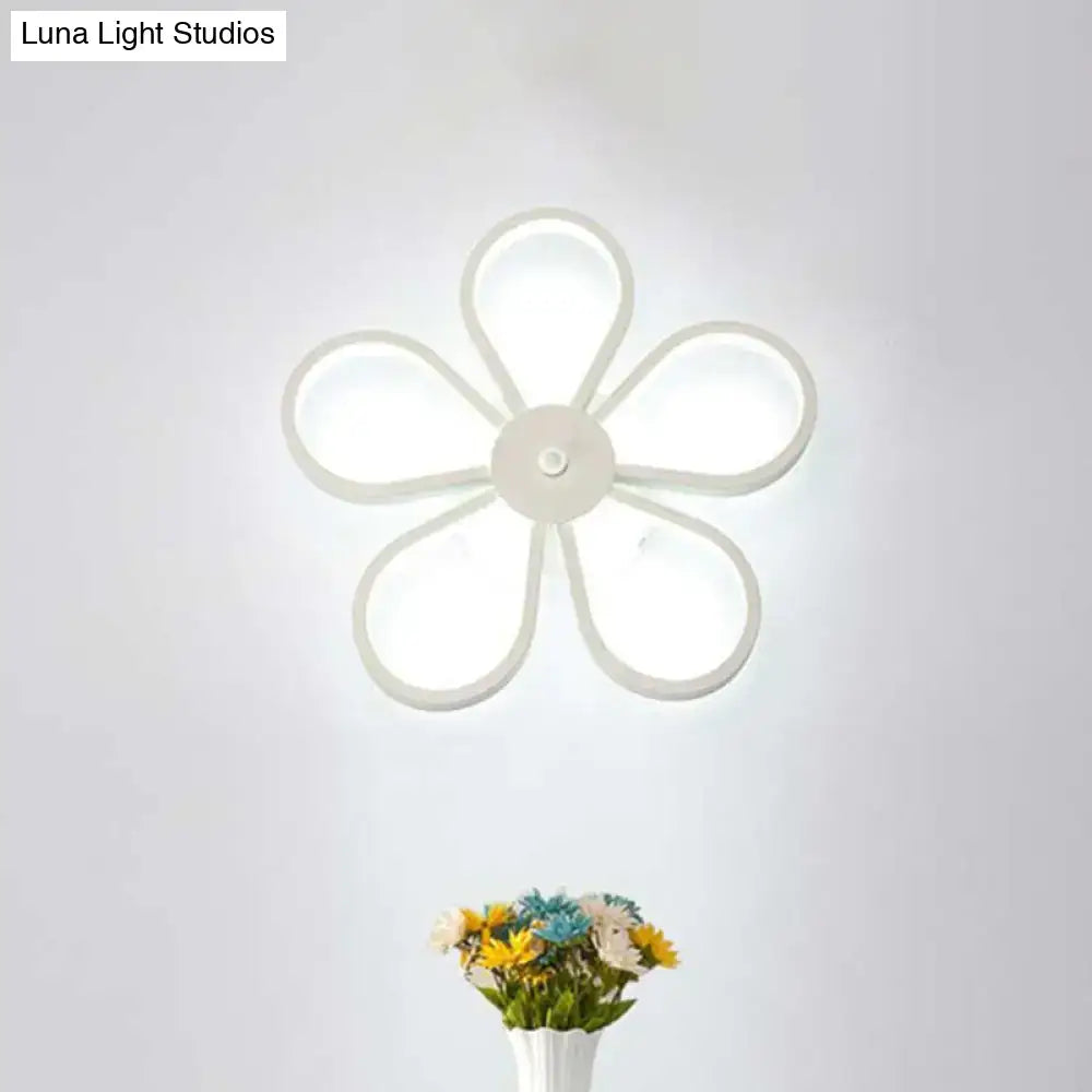Modern white flower wall mounted led lamp dining room fixture