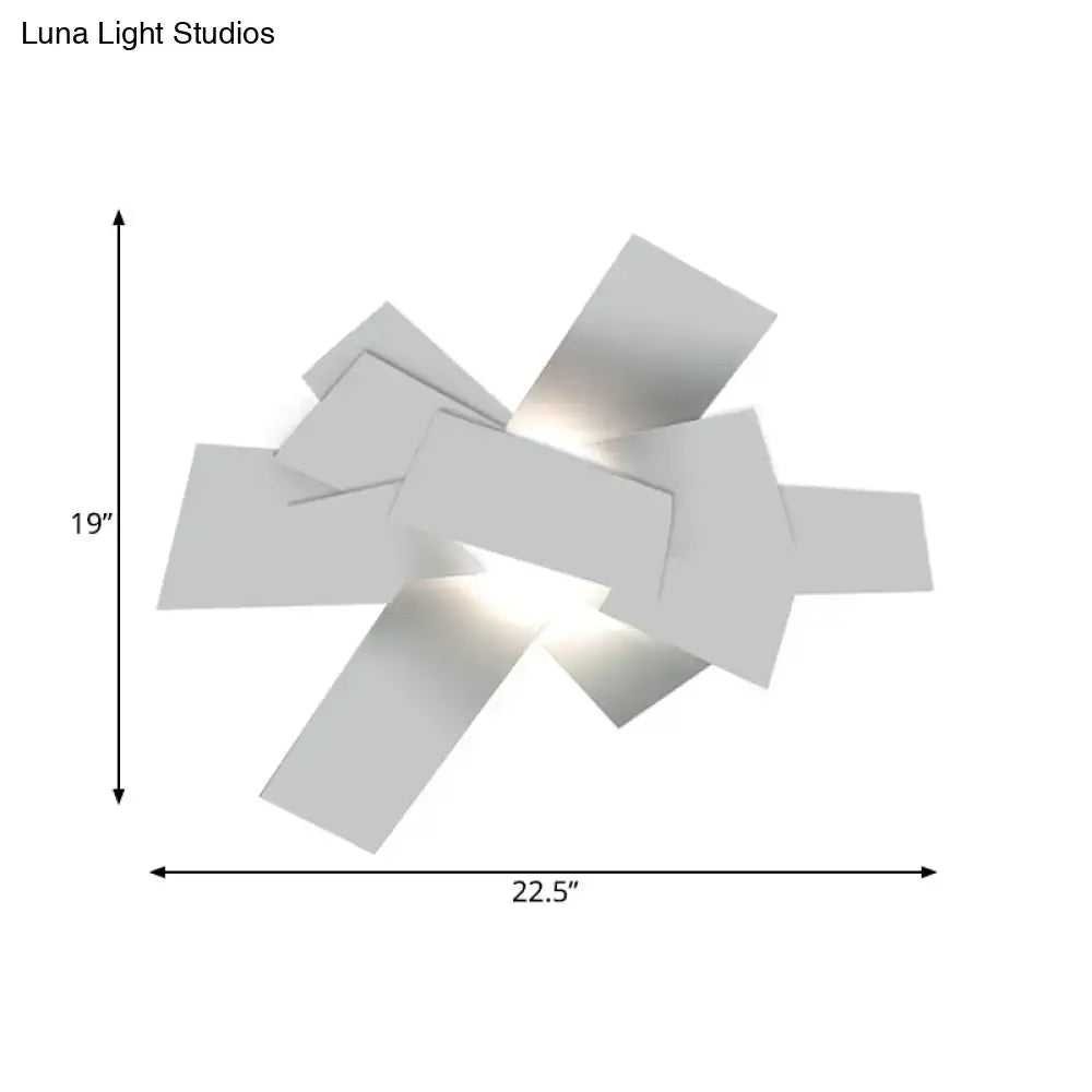 Modern white geometric ceiling light bedroom 110v-120v bulb base