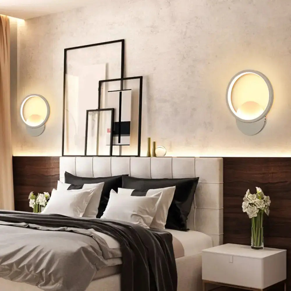 Modern white geometric twisted led wall lamp for stairway warm light