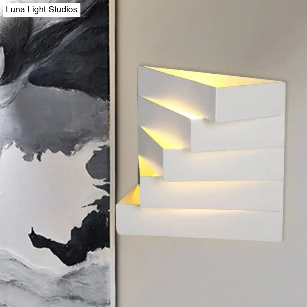 Modern white geometric wall mounted lighting living room sconce