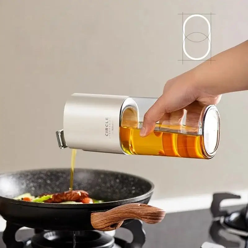 DecorBites™ Automatic Glass Oil Pot Seasoning Bottle - Kitchen Cooking Vinegar Dispenser