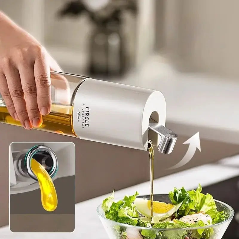 DecorBites™ Automatic Glass Oil Pot Seasoning Bottle - Kitchen Cooking Vinegar Dispenser