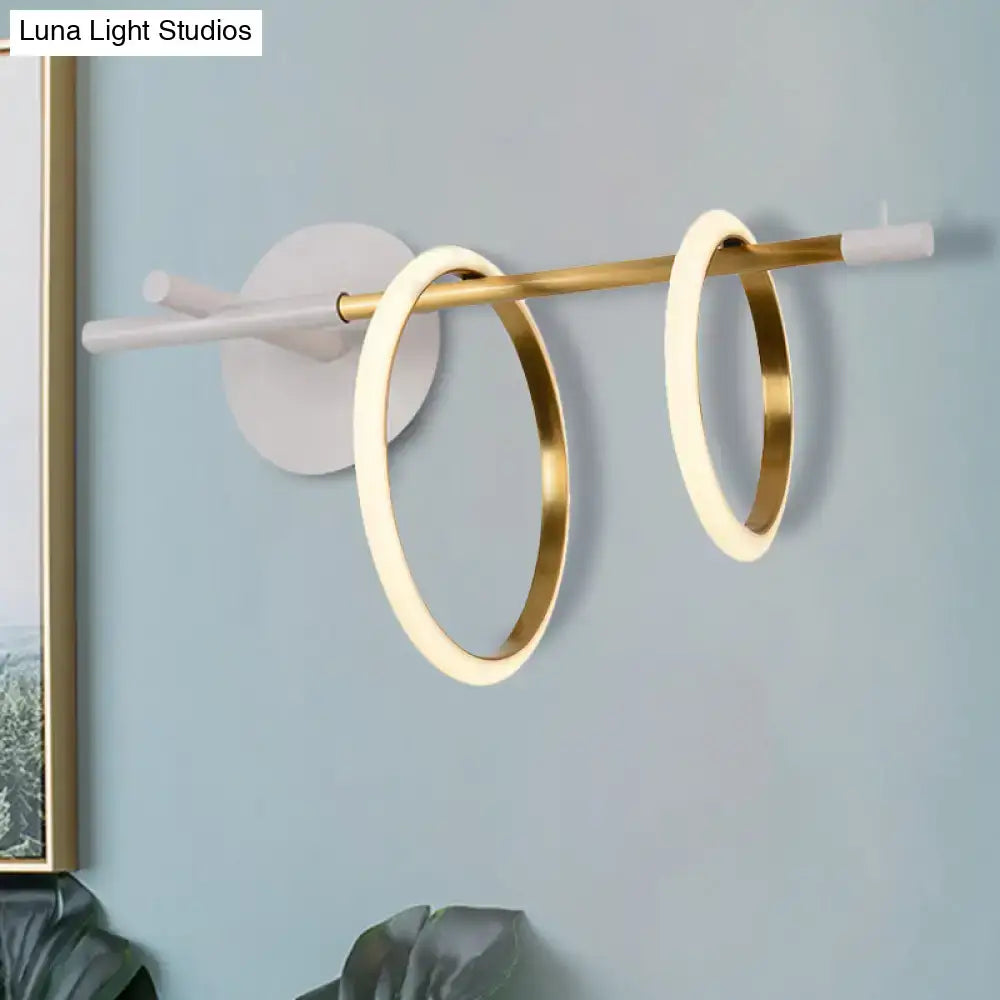 DecorBites™ Modern Black/White LED Wall Light Fixture with Straight Arm - Metal Wall Mount Lighting for Living Room