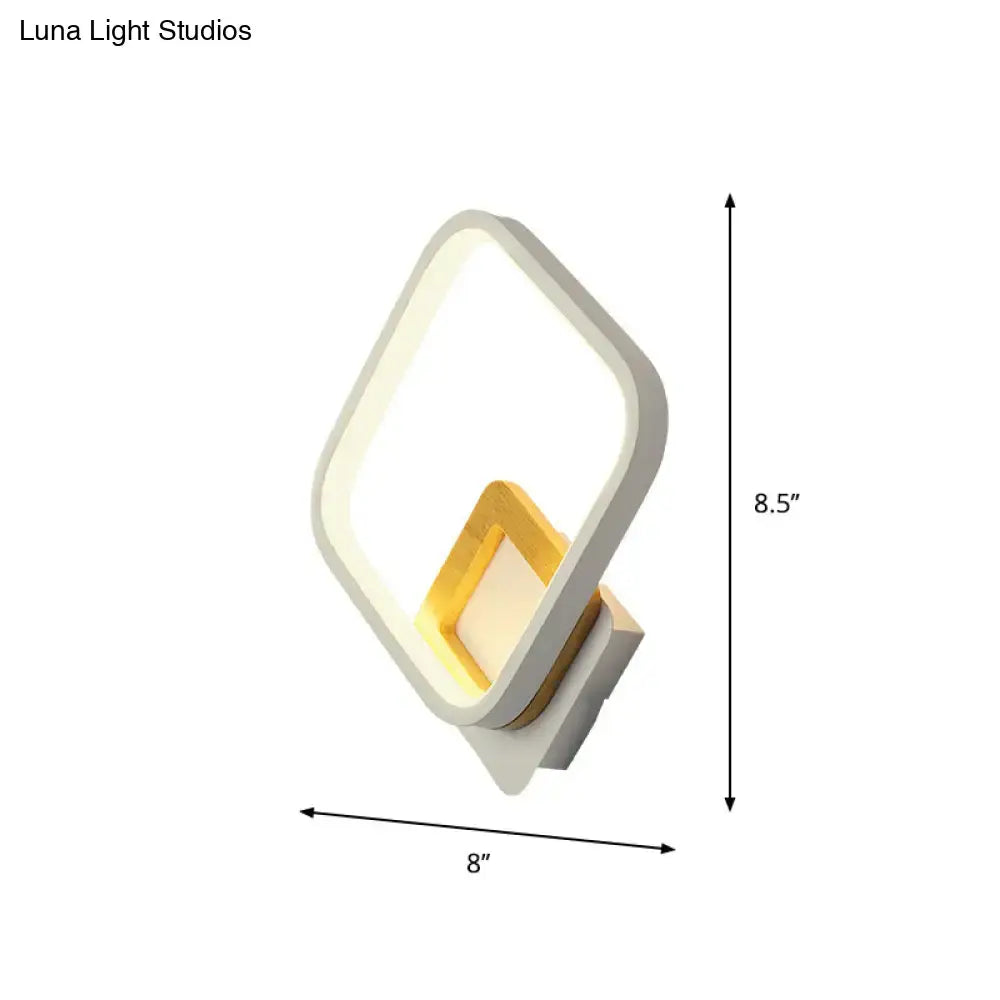 Modern white & gold sconce minimalist white bedroom wall light