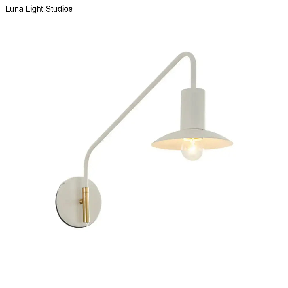 Modern white & gold wide flare bedroom wall lighting