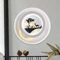 Modern white & gray tree and elk led light fixture bedroom sconce