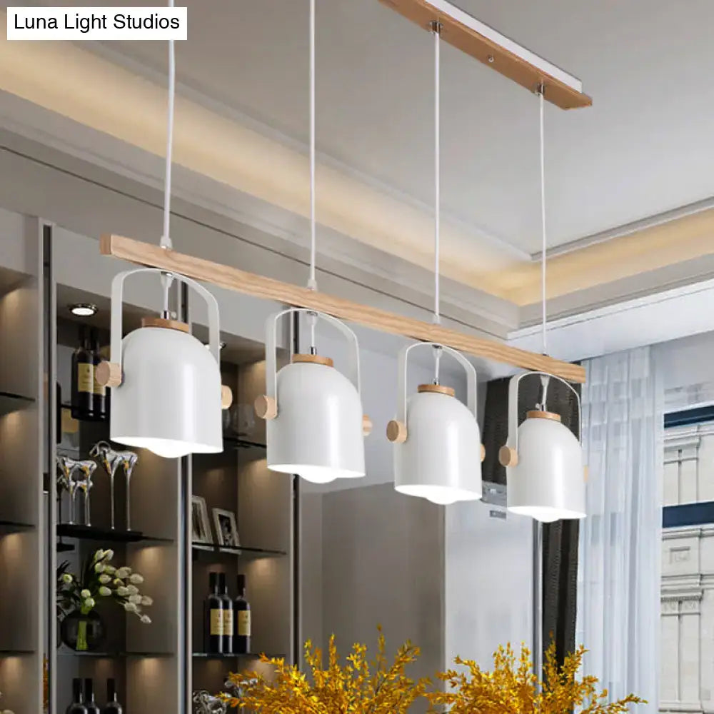 DecorBites™ Modern White and Grey Dome Shade Chandelier - Nordic Metal Island Light