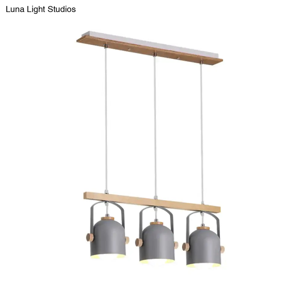 DecorBites™ Modern White and Grey Dome Shade Chandelier - Nordic Metal Island Light