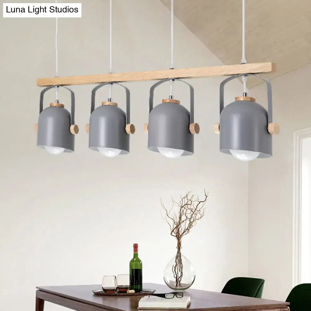 DecorBites™ Modern White and Grey Dome Shade Chandelier - Nordic Metal Island Light