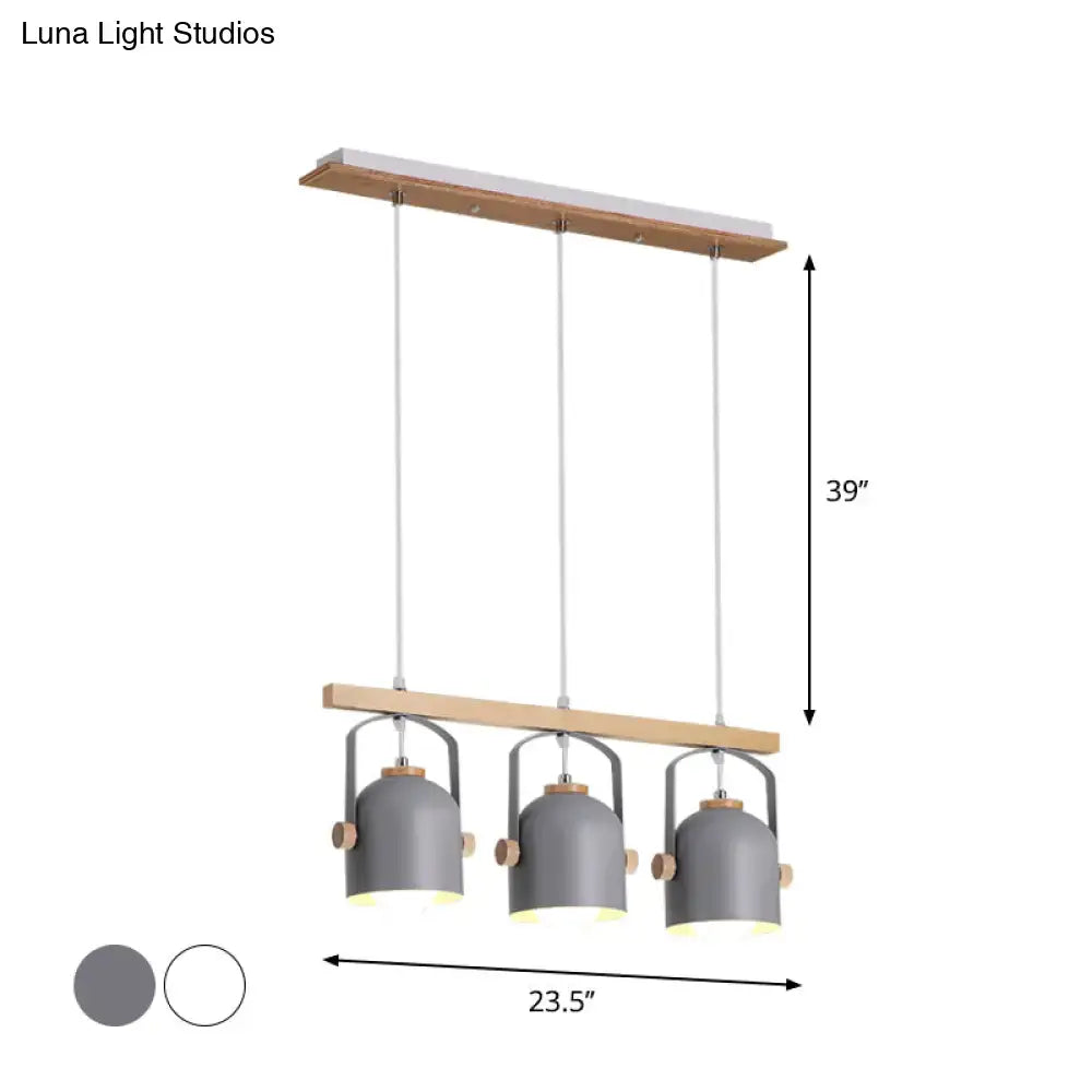 DecorBites™ Modern White and Grey Dome Shade Chandelier - Nordic Metal Island Light