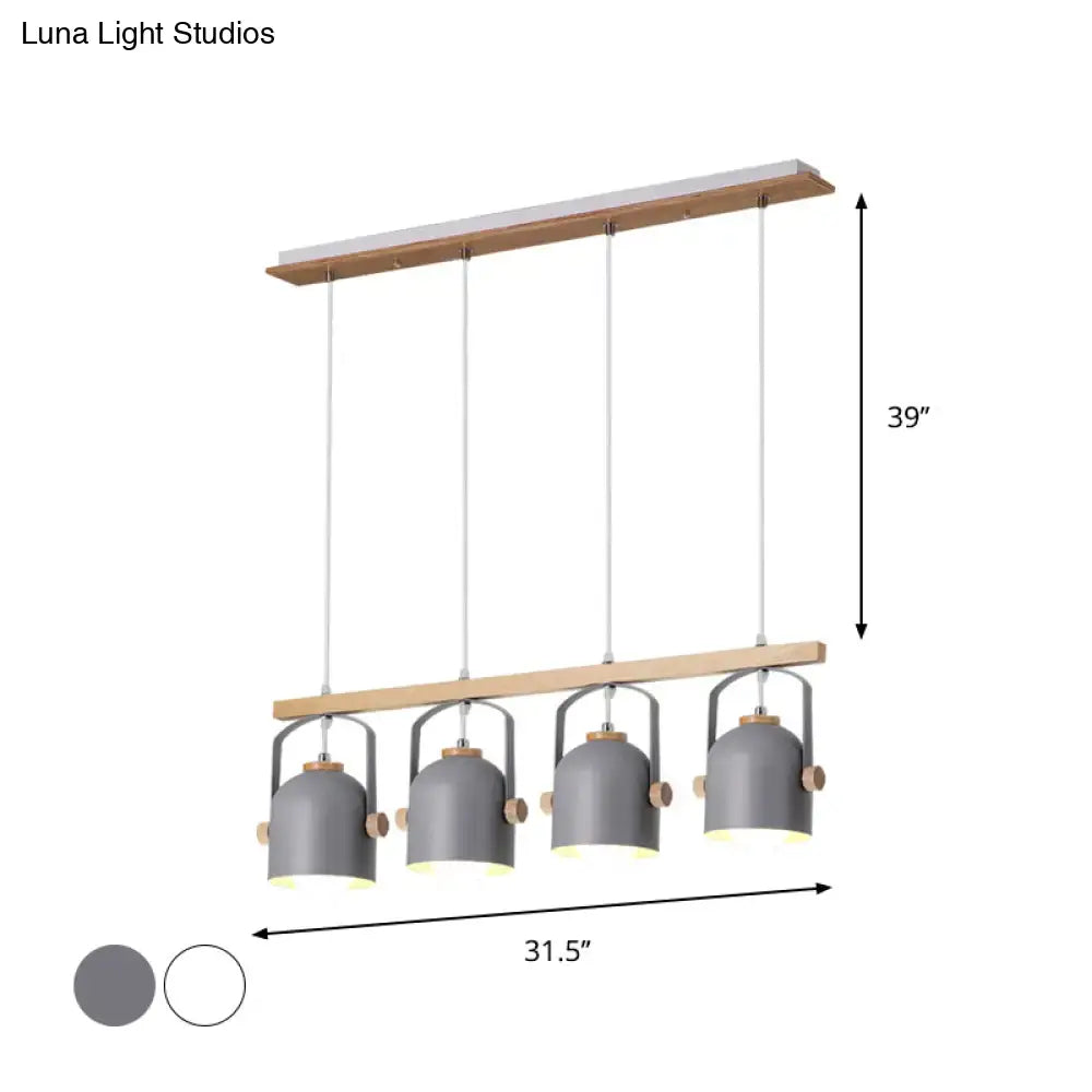 DecorBites™ Modern White and Grey Dome Shade Chandelier - Nordic Metal Island Light