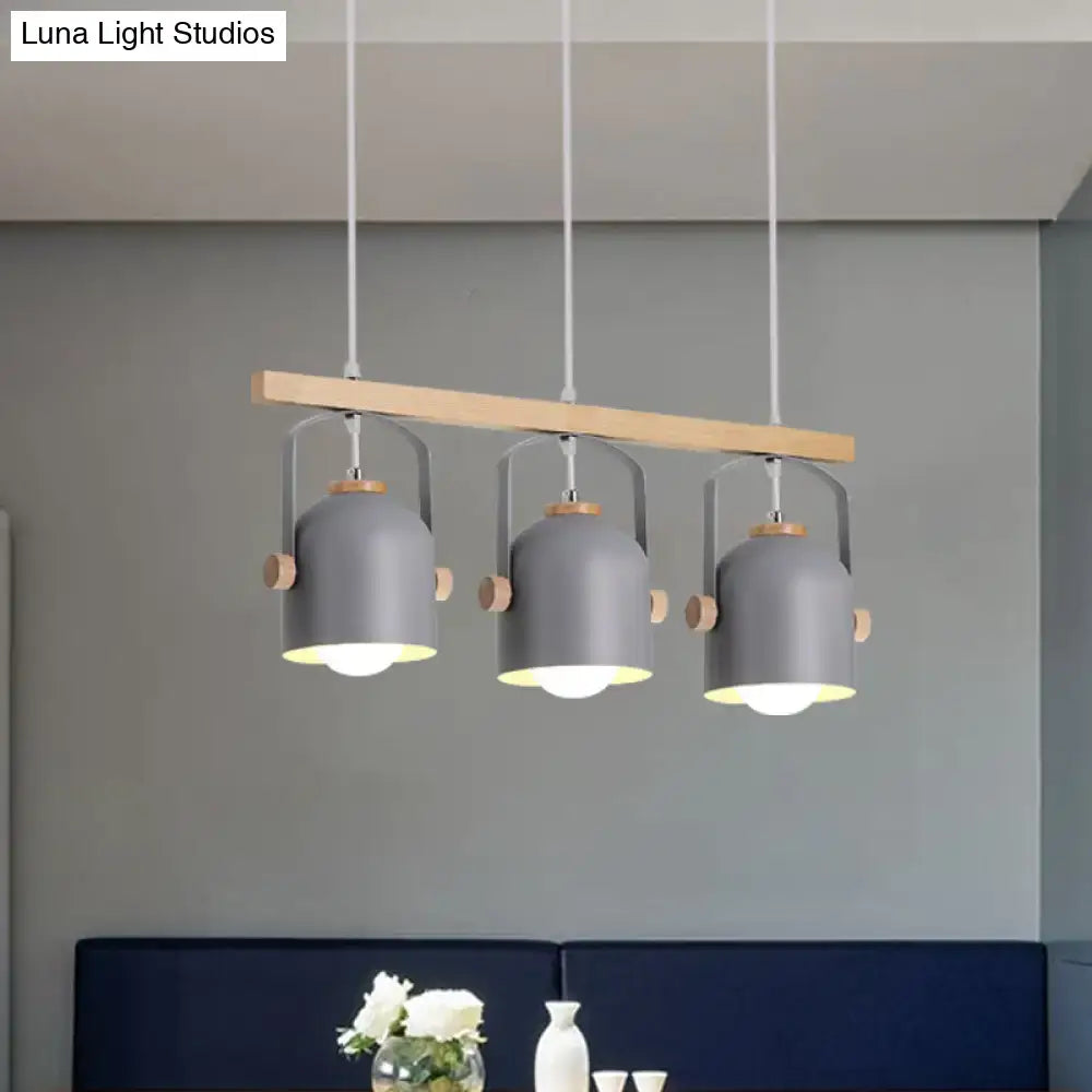 DecorBites™ Modern White and Grey Dome Shade Chandelier - Nordic Metal Island Light