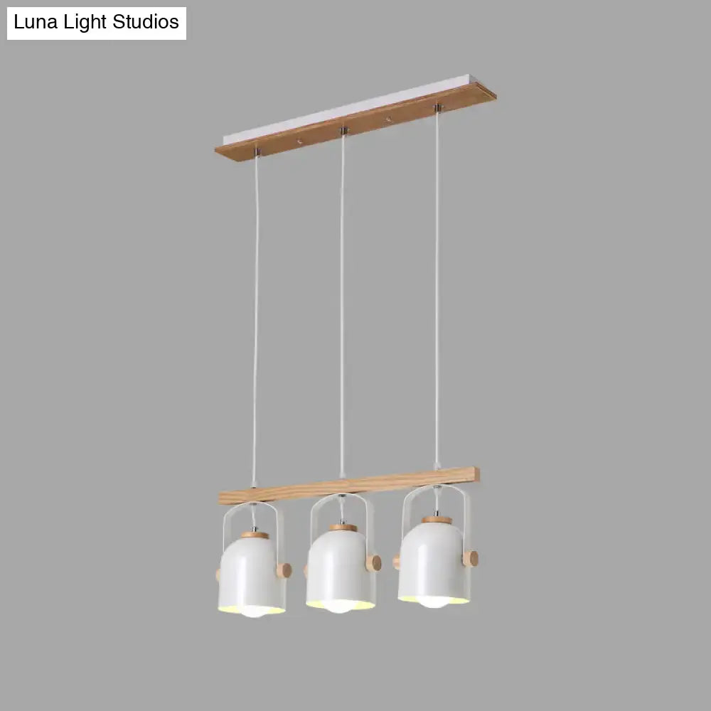 DecorBites™ Modern White and Grey Dome Shade Chandelier - Nordic Metal Island Light