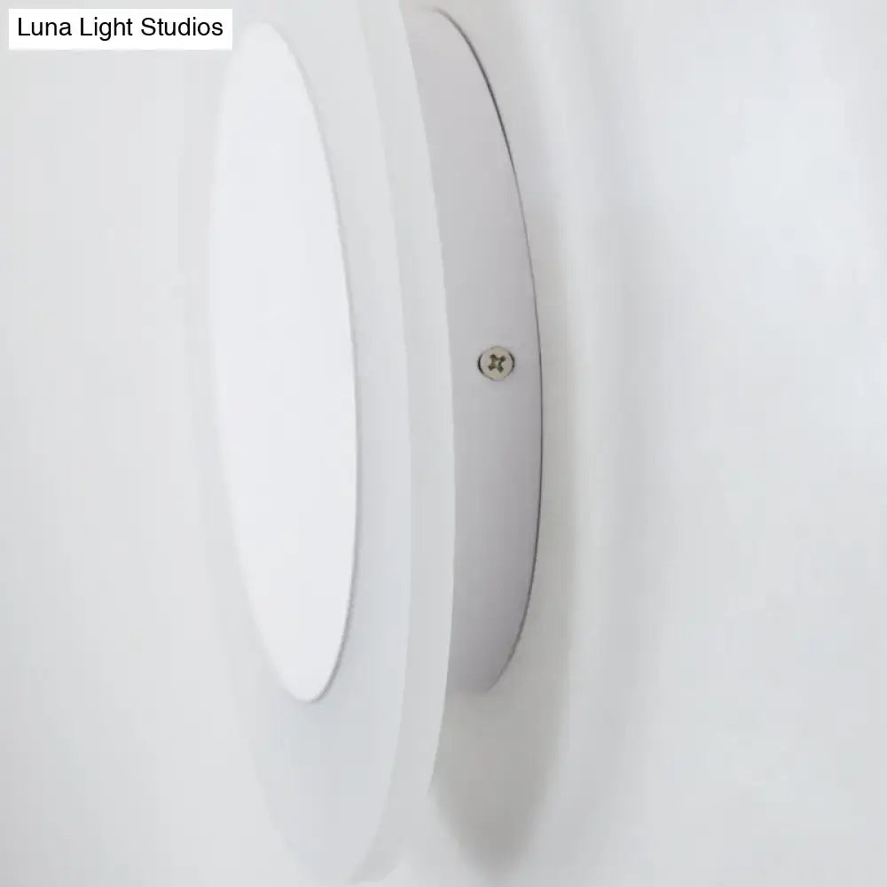 Modern white halo ring wall lighting fixture bedroom mirrored sconce