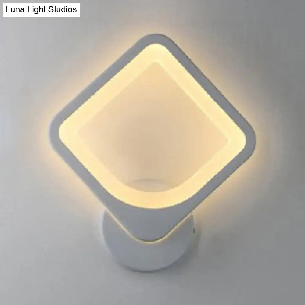 Modern white heart led wall sconce – bedroom minimalist light