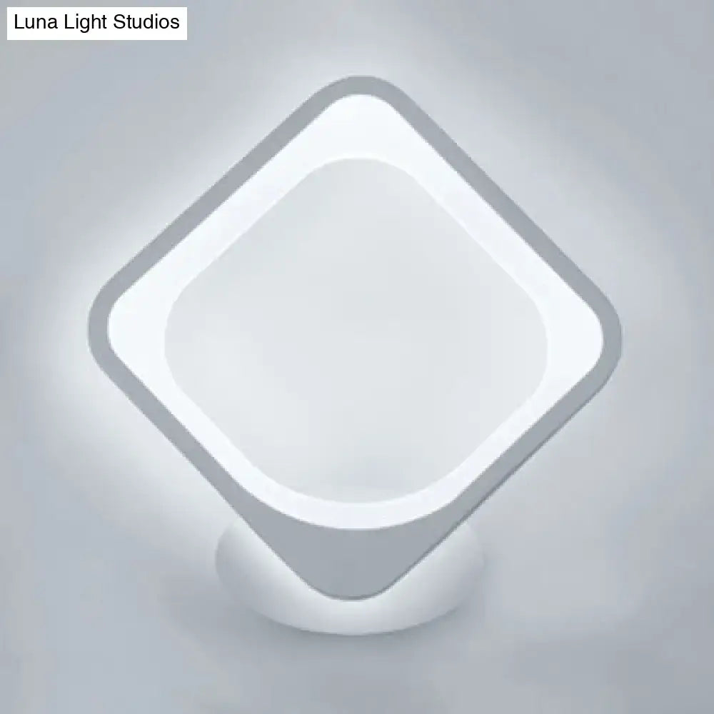 Modern white heart led wall sconce – bedroom minimalist light