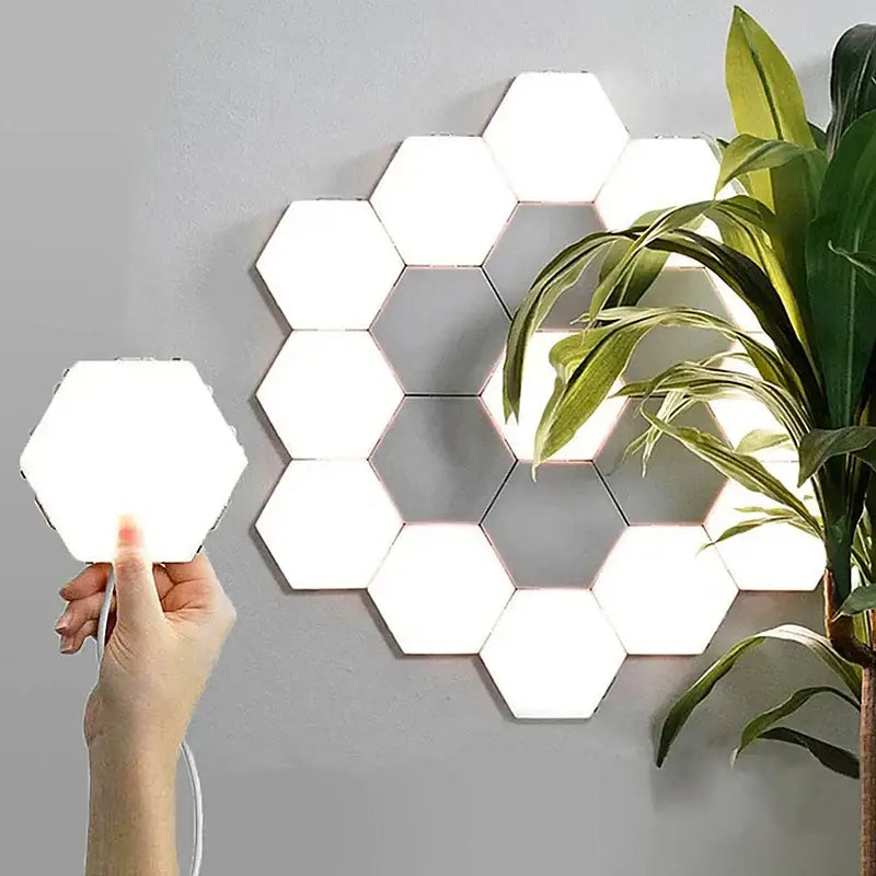 Modern white honeycomb modular quantum sconces led panel lights bedroom