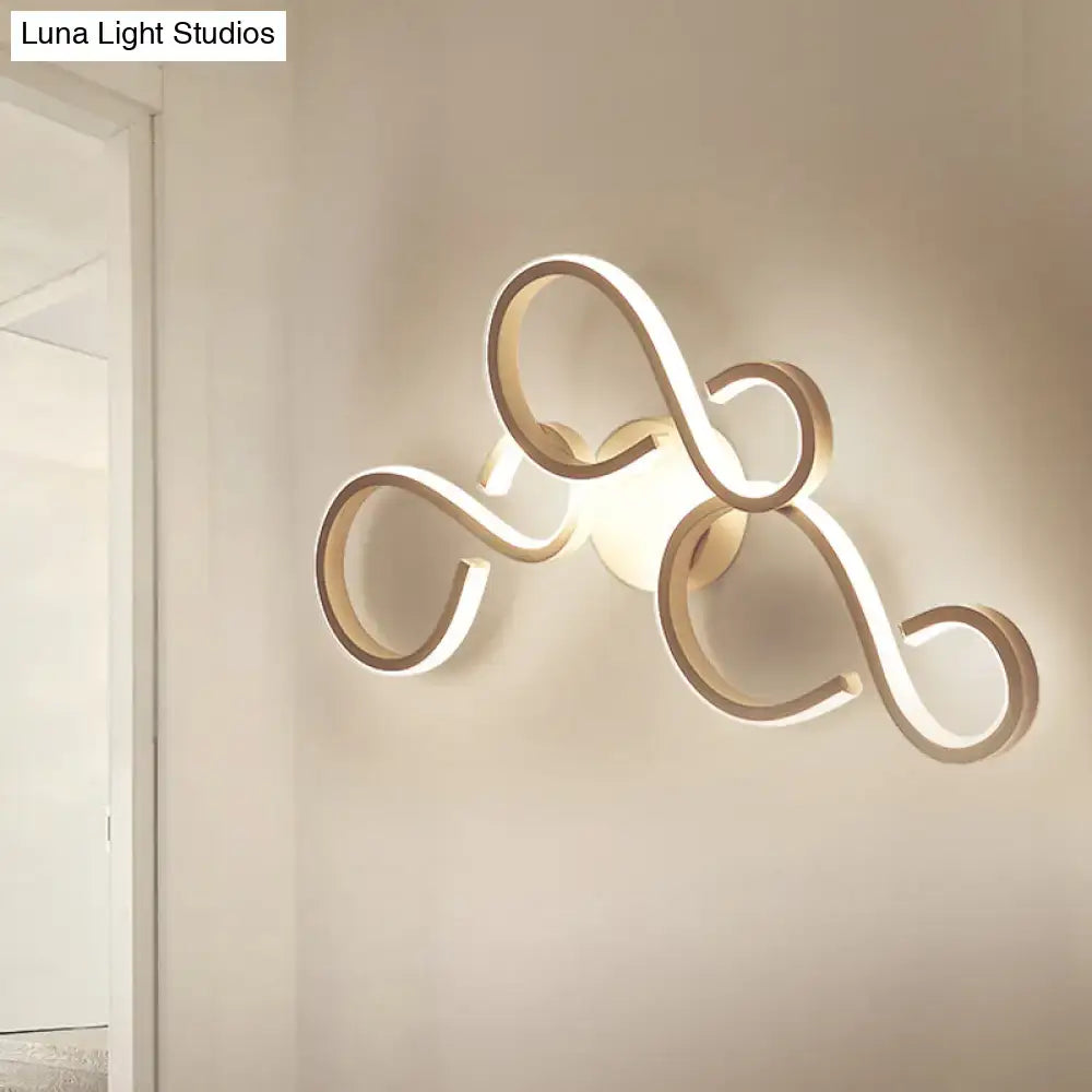 Modern white infinity spiral led light living room bulb included